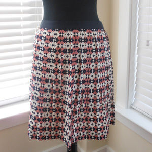J CREW NWT Silk Diamond Short Skirt * Rose/Navy